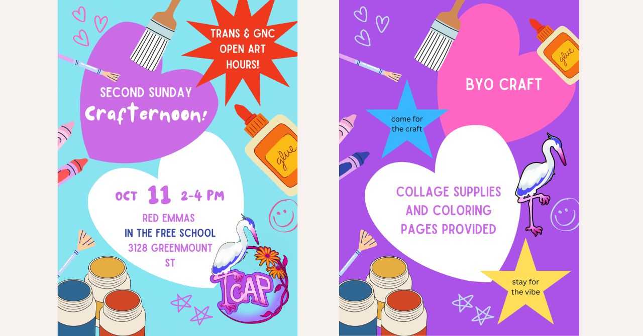 Second Sunday Crafternoon with Trans Community Art Collective