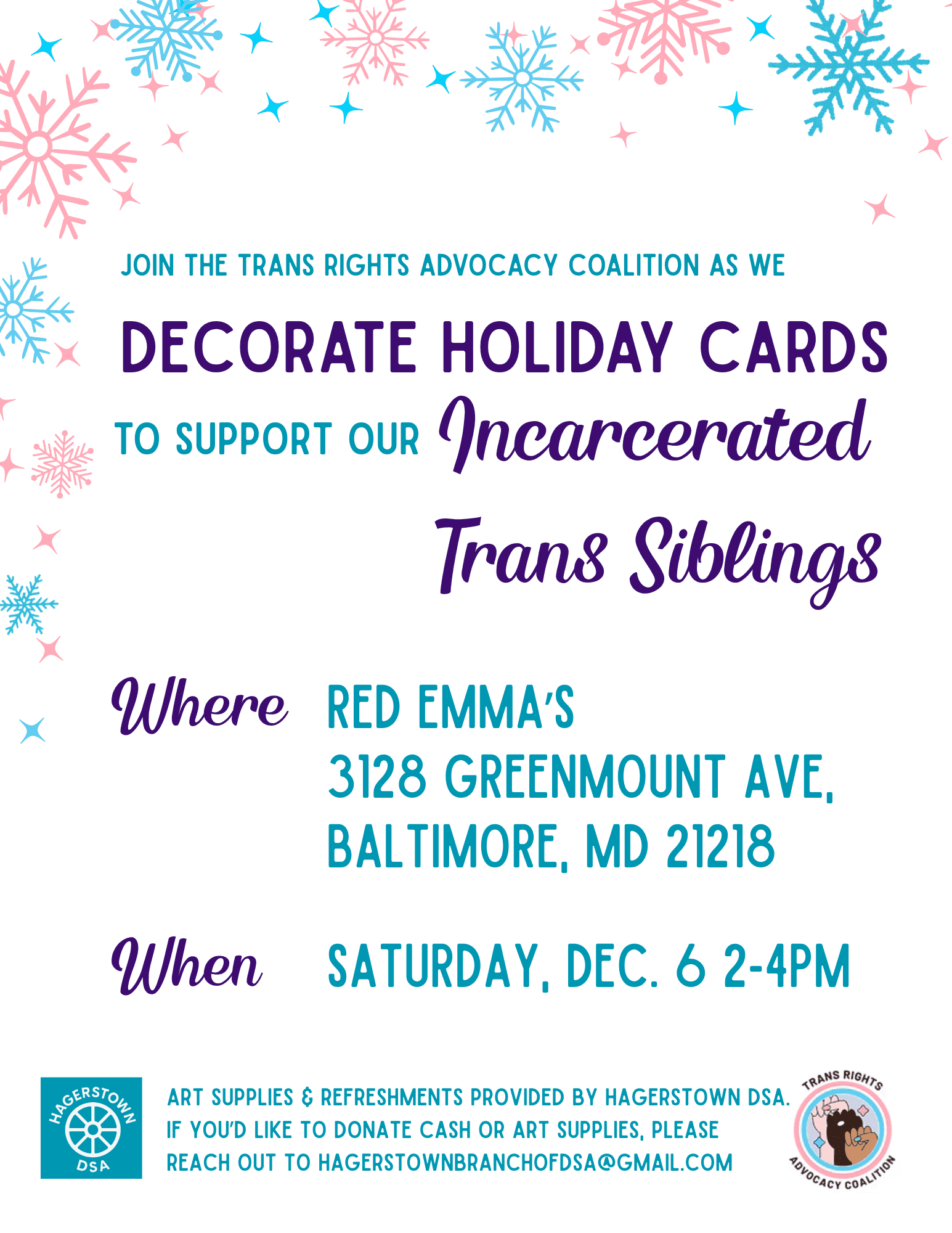 Holiday Letter-Writing for Incarcerated Trans Folks!