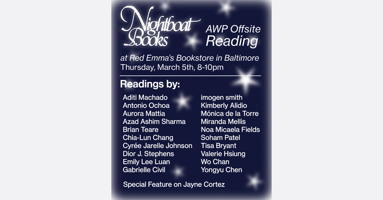 Nightboat Books AWP Offsite Reading