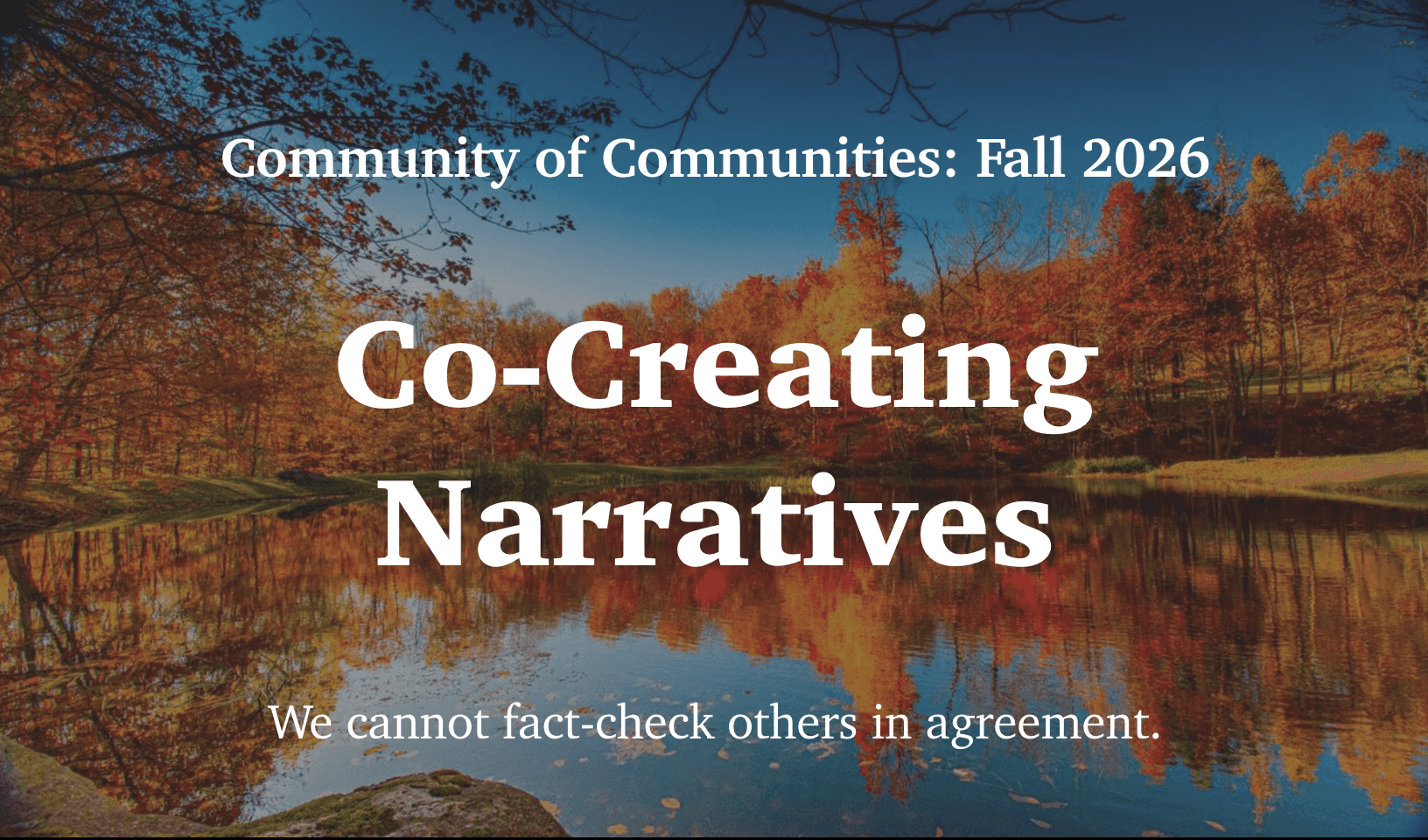 Co-Creating Narratives with Community of Communities